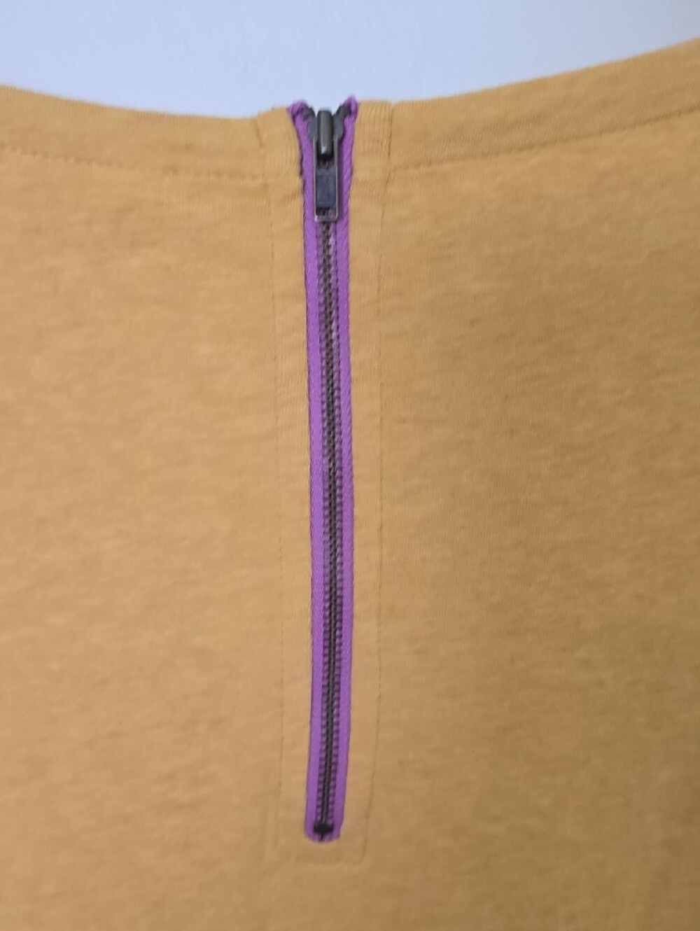 Matilda Jane Mustard Yellow Top with Blue & Purple Zip Trim - Picture 7 of 8